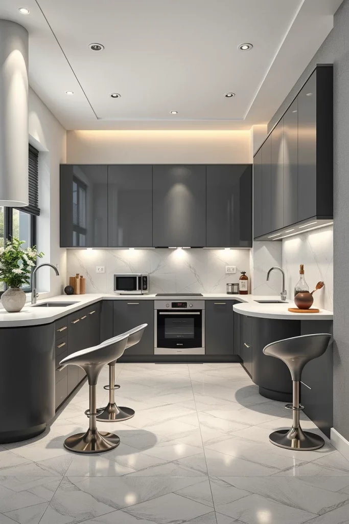 57 Curved Furniture Small Kitchen Design Ideas For A Stylish And Space-Saving Home
