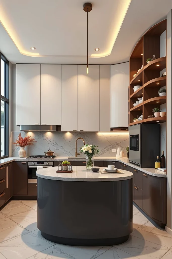57 Curved Furniture Small Kitchen Design Ideas For A Stylish And Space-Saving Home