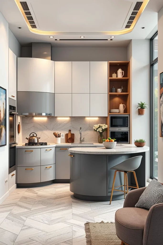 57 Curved Furniture Small Kitchen Design Ideas For A Stylish And Space-Saving Home
