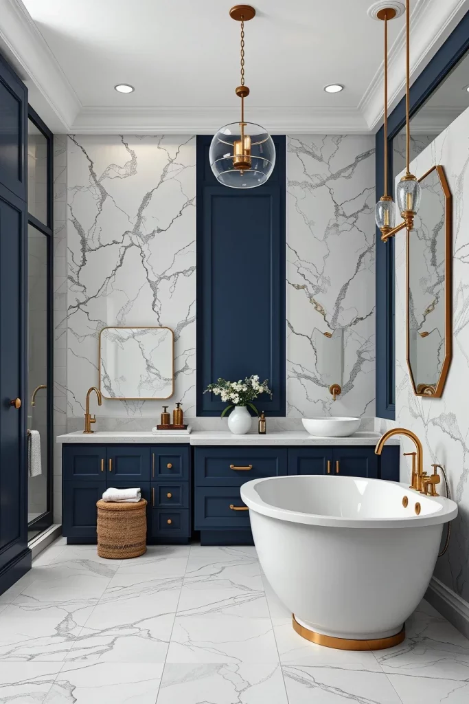 57 Navy Blue Bathroom Decor Ideas For A Stylish And Luxurious Space