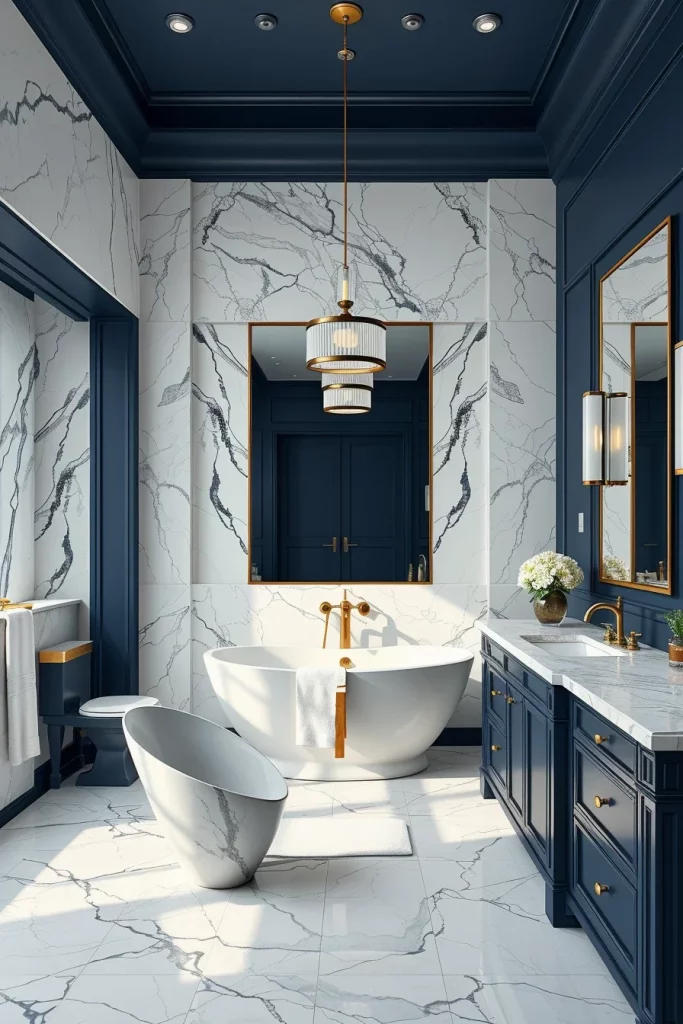 57 Navy Blue Bathroom Decor Ideas For A Stylish And Luxurious Space