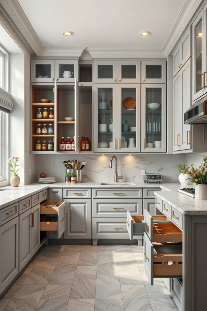 56 Gray White Kitchen Organization Ideas For A Stylish And Clutter-Free Space