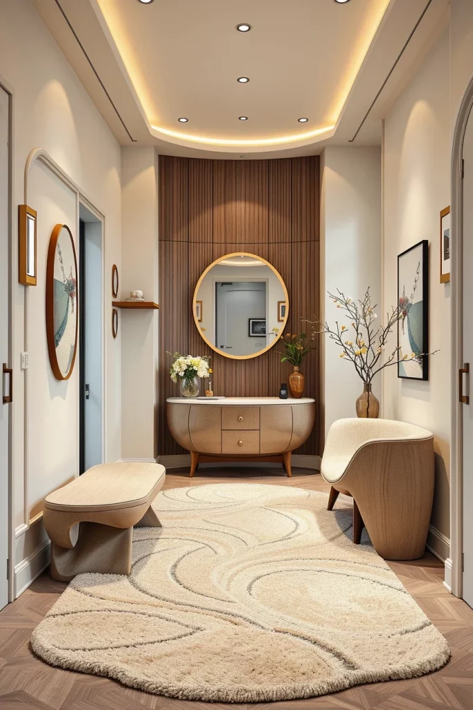 53 Curved Furniture Small Hallway Design Ideas For A Stylish And Space-Saving Entryway