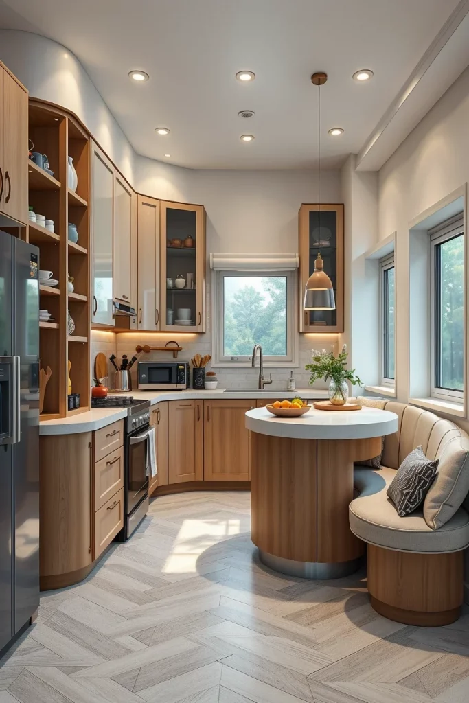 57 Curved Furniture Small Kitchen Design Ideas For A Stylish And Space-Saving Home