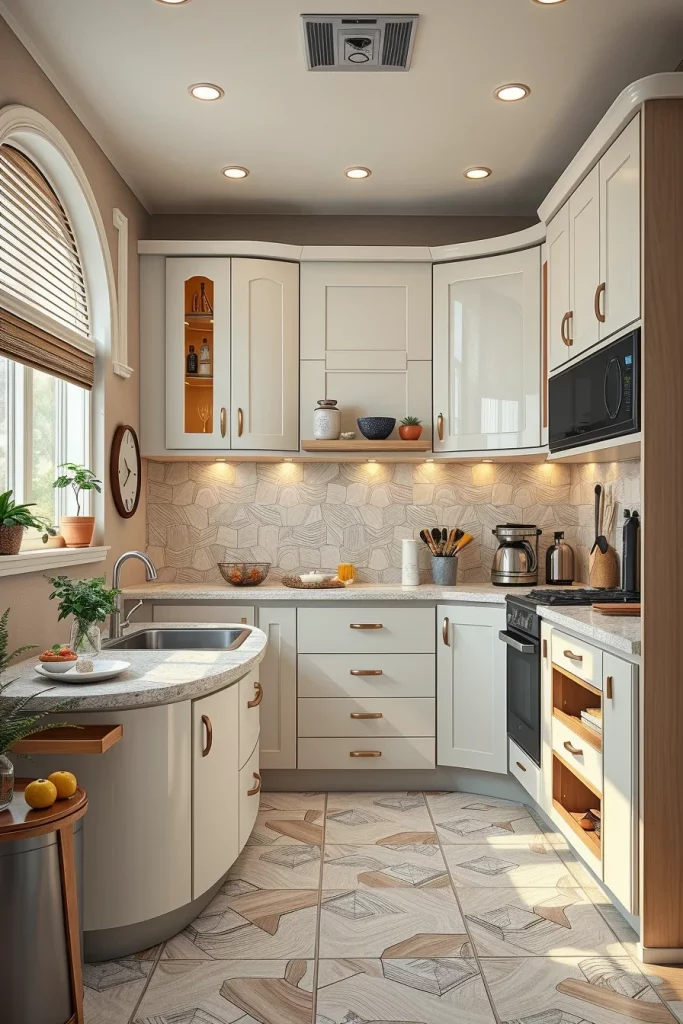57 Curved Furniture Small Kitchen Design Ideas For A Stylish And Space-Saving Home