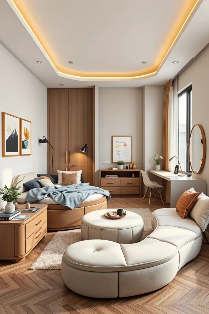 58 Curved Furniture Small Bedroom Design Ideas For Stylish Compact Spaces