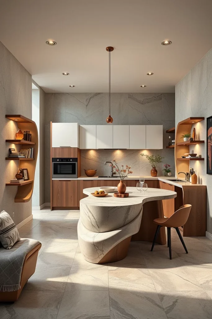 57 Curved Furniture Small Kitchen Design Ideas For A Stylish And Space-Saving Home