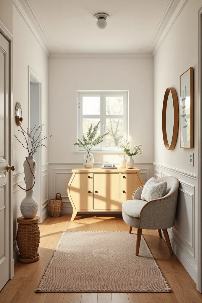 53 Curved Furniture Small Hallway Design Ideas For A Stylish And Space-Saving Entryway