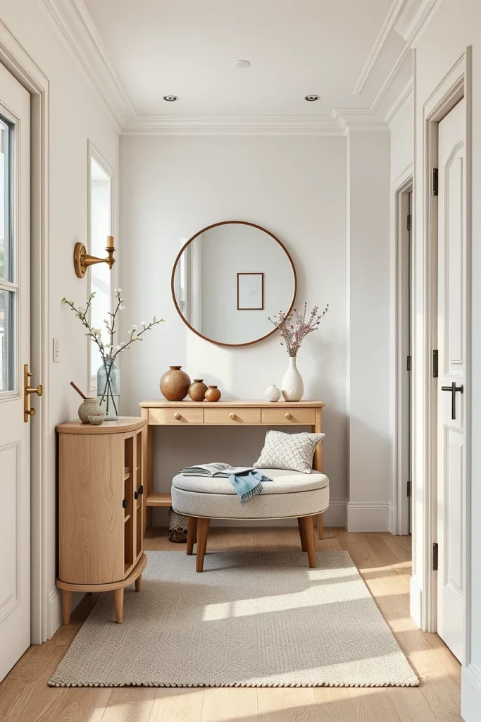53 Curved Furniture Small Hallway Design Ideas For A Stylish And Space-Saving Entryway