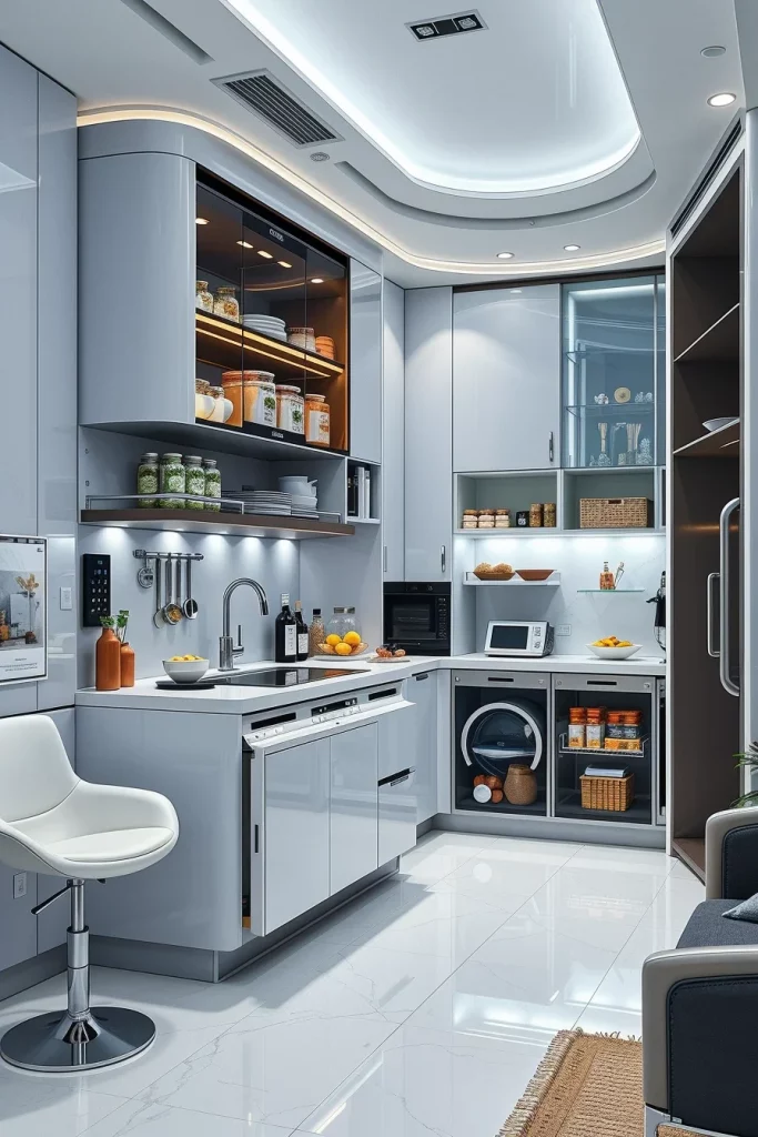 54 Compact Kitchen Design With Smart Storage Ideas For Stylish Small Spaces