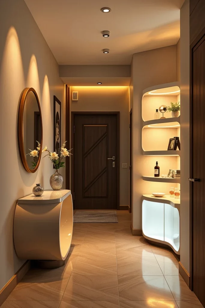 53 Curved Furniture Small Hallway Design Ideas For A Stylish And Space-Saving Entryway