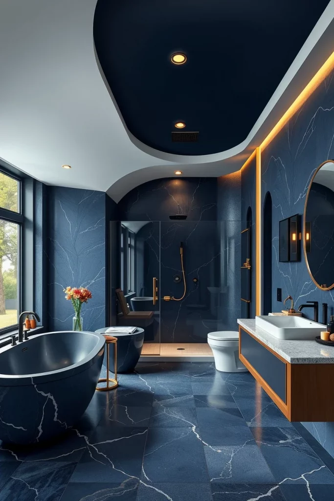 57 Navy Blue Bathroom Decor Ideas For A Stylish And Luxurious Space
