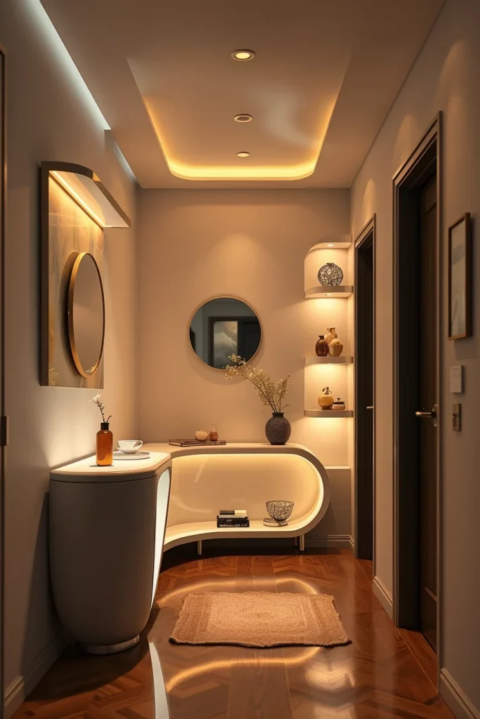 53 Curved Furniture Small Hallway Design Ideas For A Stylish And Space-Saving Entryway