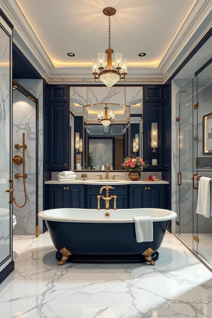 57 Navy Blue Bathroom Decor Ideas For A Stylish And Luxurious Space