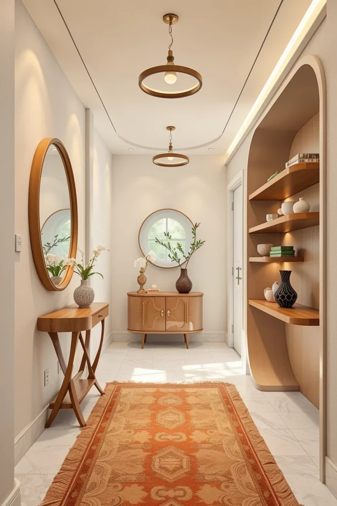 53 Curved Furniture Small Hallway Design Ideas For A Stylish And Space-Saving Entryway