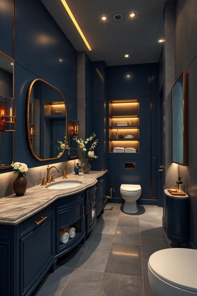 57 Navy Blue Bathroom Decor Ideas For A Stylish And Luxurious Space
