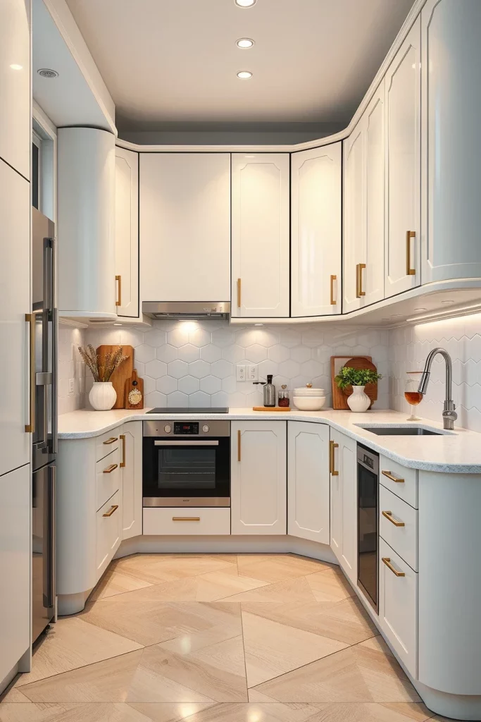 57 Curved Furniture Small Kitchen Design Ideas For A Stylish And Space-Saving Home
