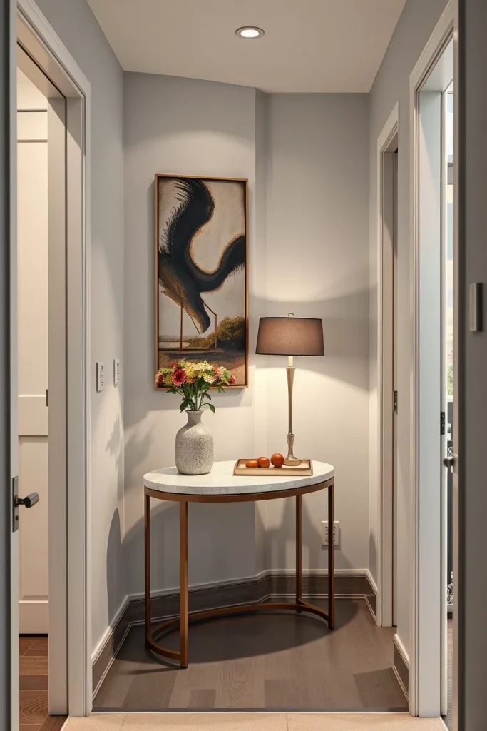 53 Curved Furniture Small Hallway Design Ideas For A Stylish And Space-Saving Entryway