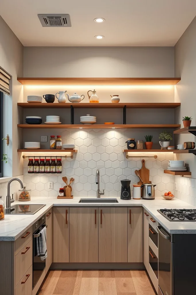 58 Open Shelving Ideas For Small Kitchens That Maximize Style And Storage