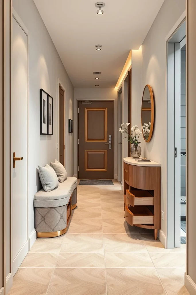 53 Curved Furniture Small Hallway Design Ideas For A Stylish And Space-Saving Entryway