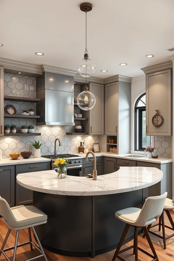 57 Curved Furniture Small Kitchen Design Ideas For A Stylish And Space-Saving Home