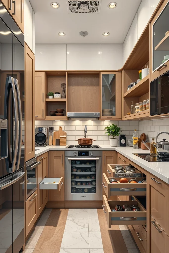 54 Compact Kitchen Design With Smart Storage Ideas For Stylish Small Spaces