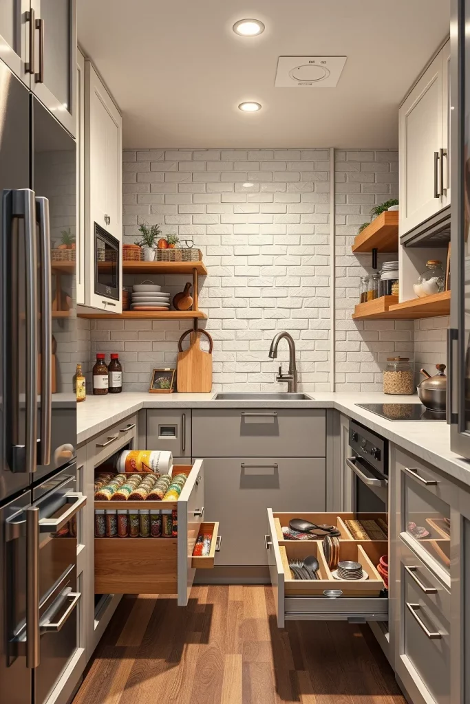 54 Compact Kitchen Design With Smart Storage Ideas For Stylish Small Spaces