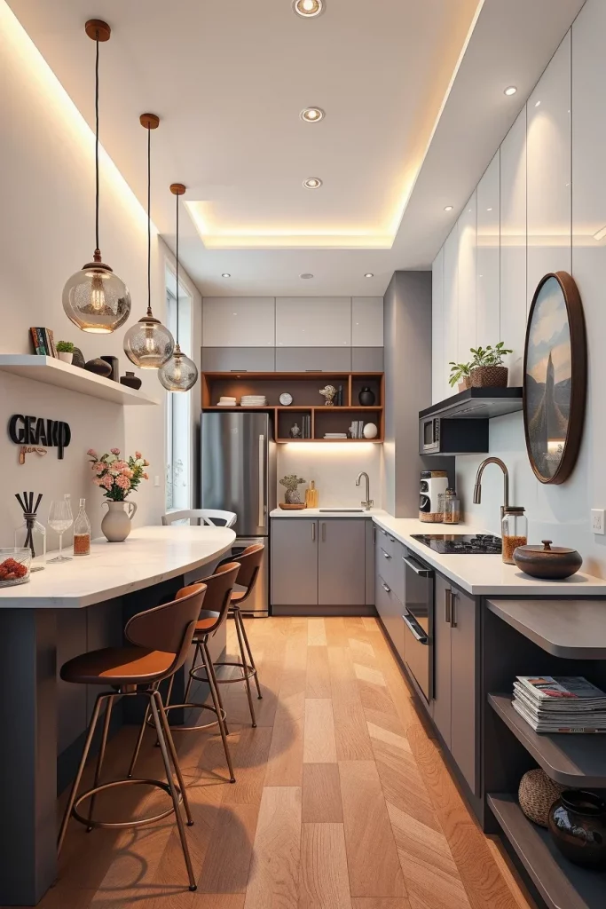 57 Curved Furniture Small Kitchen Design Ideas For A Stylish And Space-Saving Home
