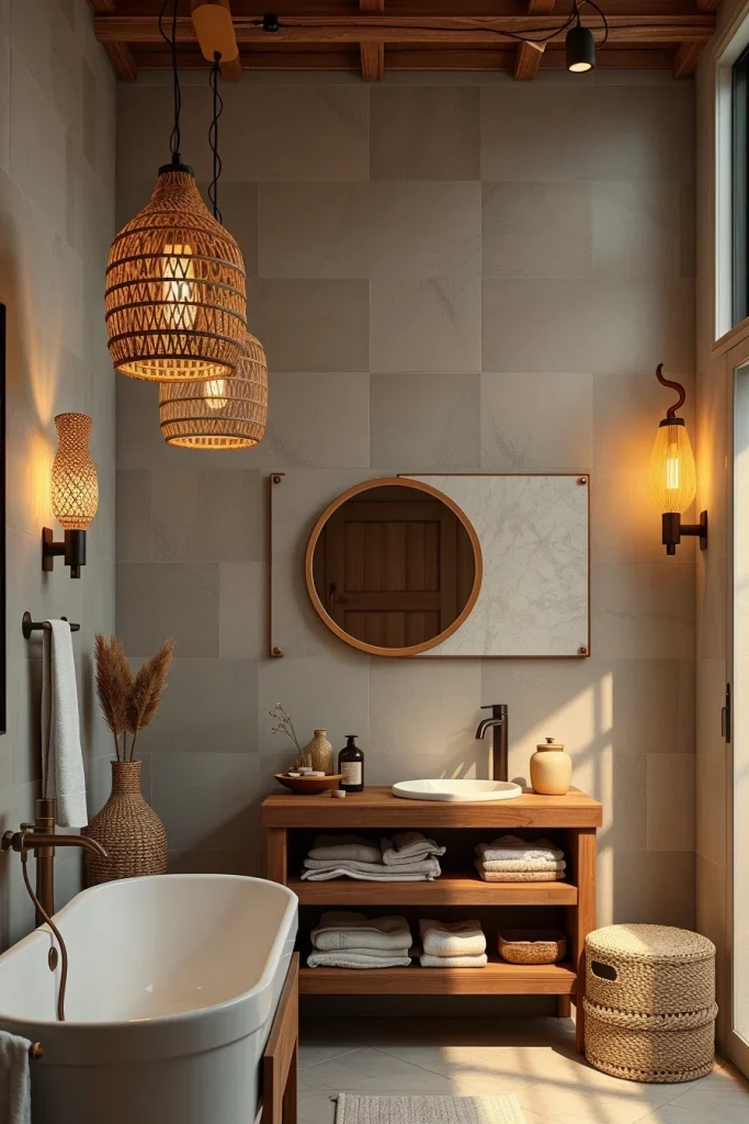 54 Modern Afrohemian Bathroom Decor Ideas For A Stylish And Relaxing Space