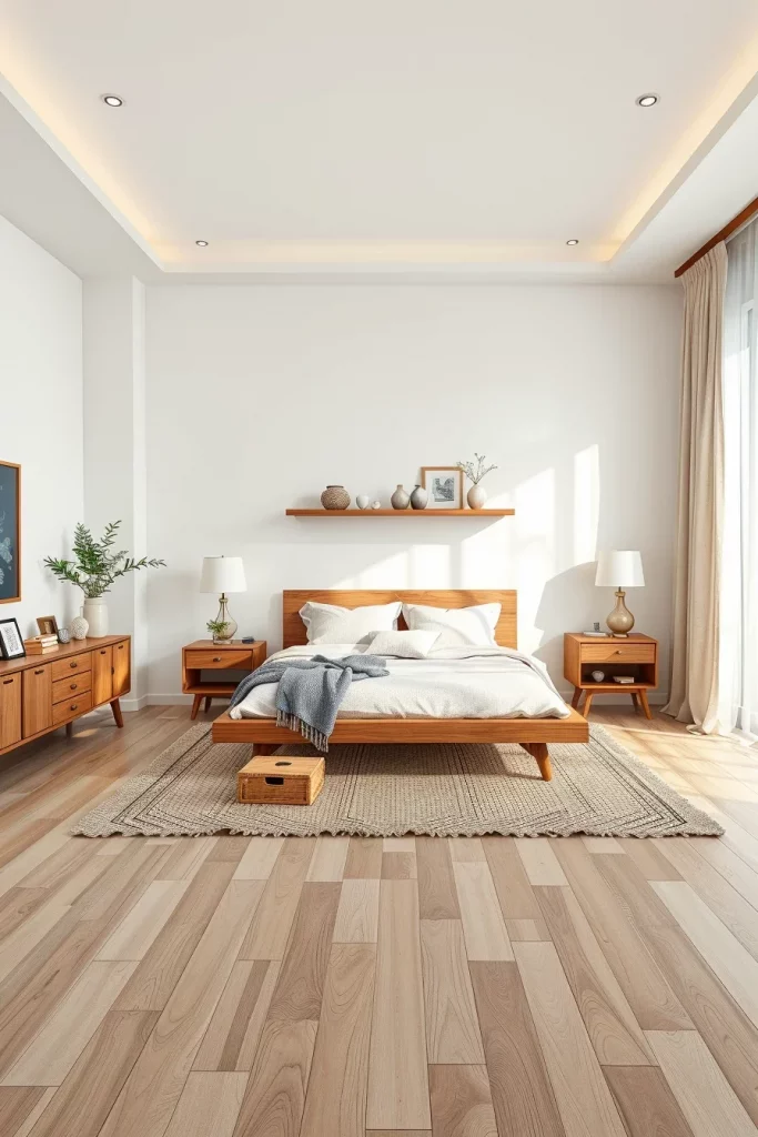 54 White And Wood Tone Bedroom Ideas For A Warm And Modern Retreat