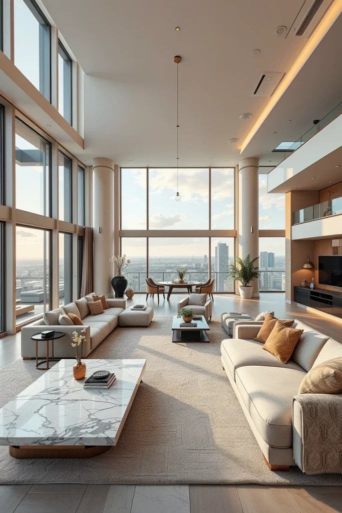 55 Luxury Penthouse Living Room Ideas For Sophisticated Modern Interiors
