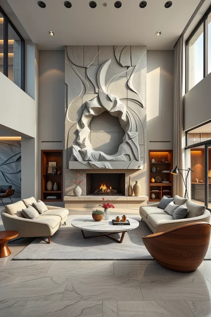 60 Sculptural And Artistic Modern Living Room Ideas For A Gallery-Inspired Home