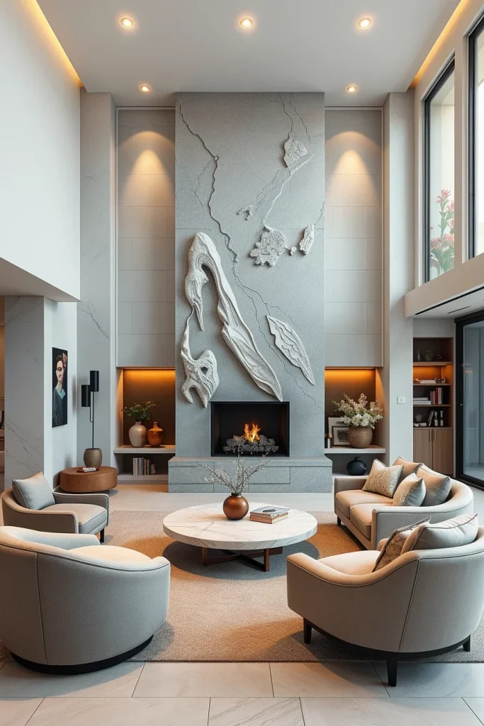 60 Sculptural And Artistic Modern Living Room Ideas For A Gallery-Inspired Home