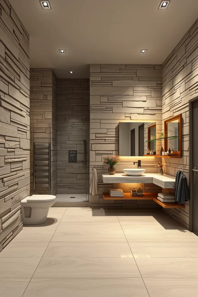 59 Textured Stone Bathroom Ideas For A Stylish And Timeless Space