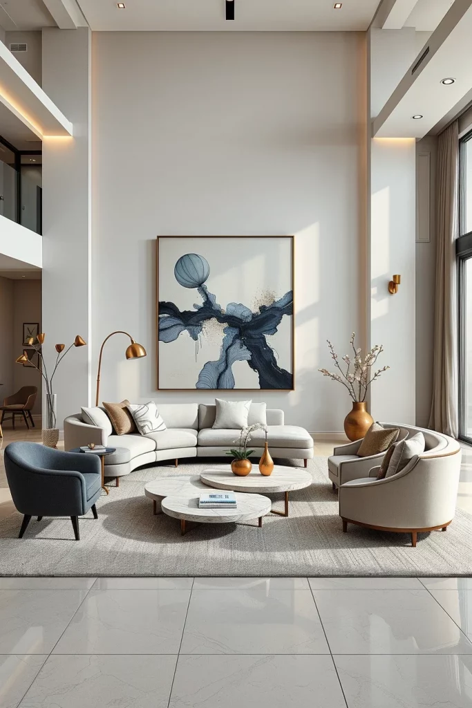 60 Sculptural And Artistic Modern Living Room Ideas For A Gallery-Inspired Home
