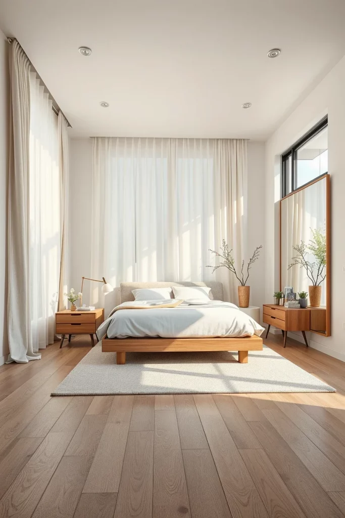 54 White And Wood Tone Bedroom Ideas For A Warm And Modern Retreat