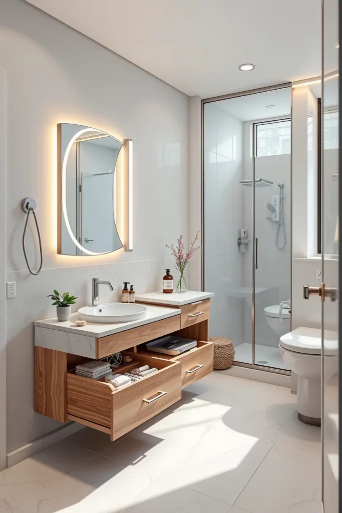 51 Space-Saving Bathroom Ideas To Maximize Style And Storage