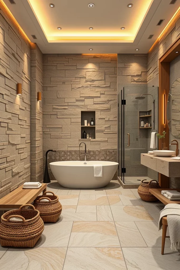 59 Textured Stone Bathroom Ideas For A Stylish And Timeless Space