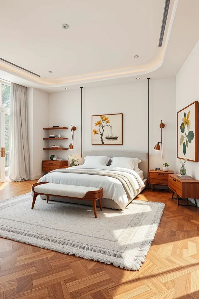 54 White And Wood Tone Bedroom Ideas For A Warm And Modern Retreat