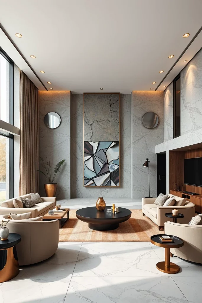60 Sculptural And Artistic Modern Living Room Ideas For A Gallery-Inspired Home
