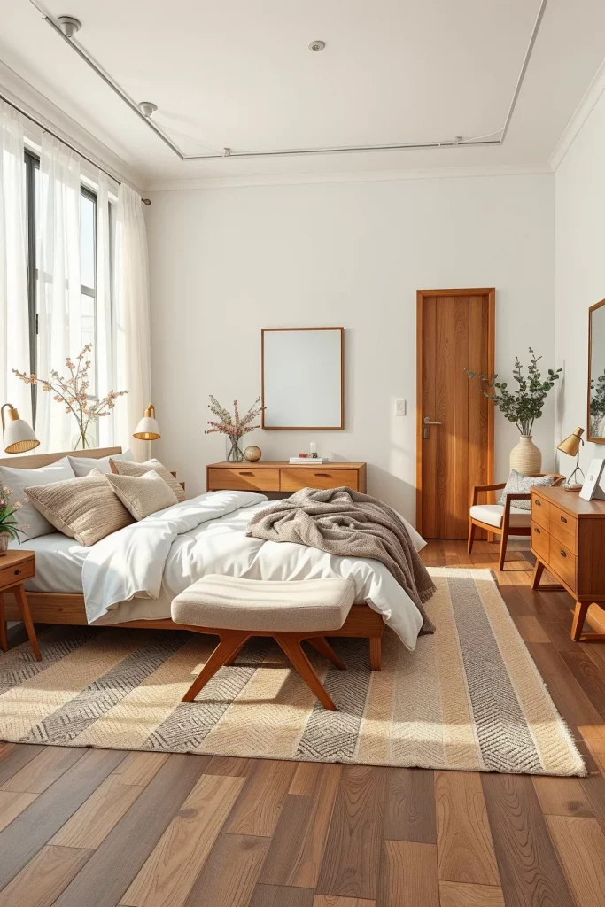 54 White And Wood Tone Bedroom Ideas For A Warm And Modern Retreat