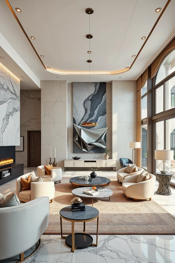 60 Sculptural And Artistic Modern Living Room Ideas For A Gallery-Inspired Home