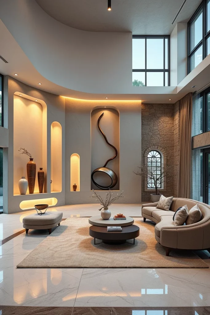 60 Sculptural And Artistic Modern Living Room Ideas For A Gallery-Inspired Home