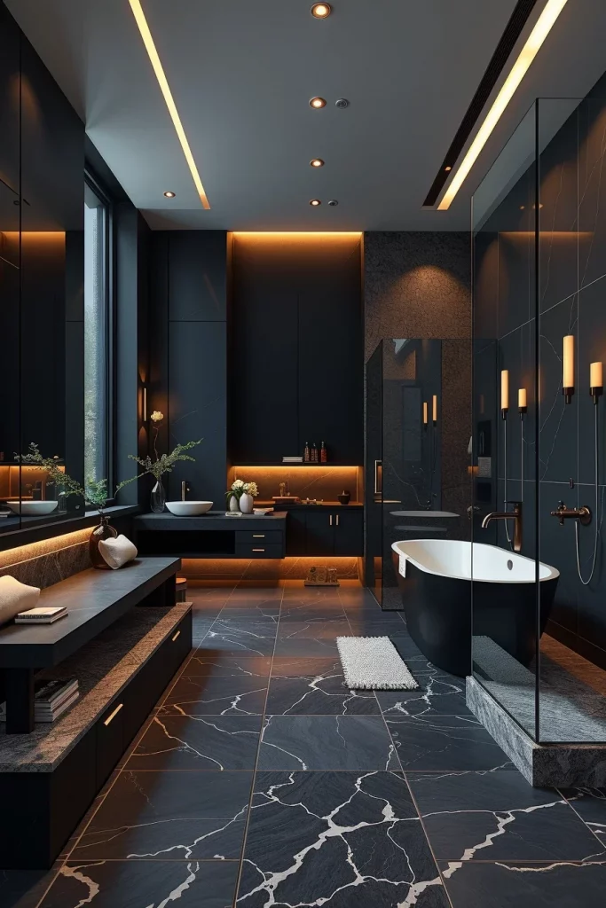 60 Luxury Black Bathroom Styling Ideas For A Sophisticated And Elegant Space