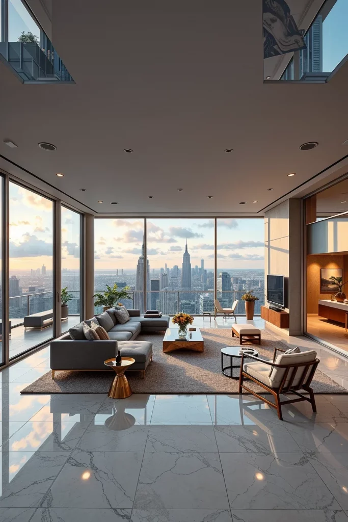55 Luxury Penthouse Living Room Ideas For Sophisticated Modern Interiors