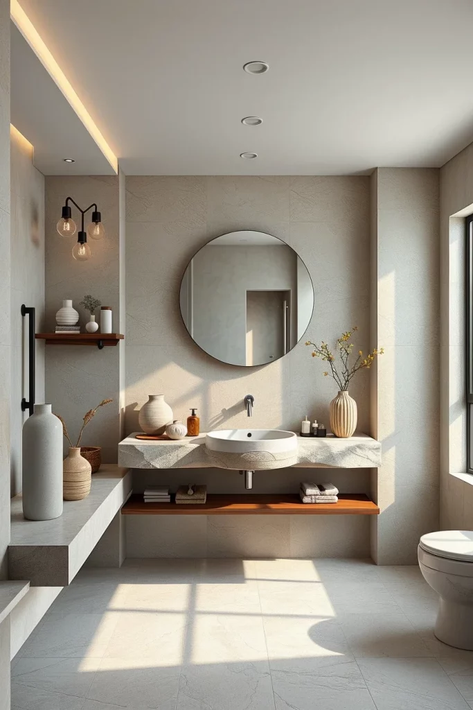 49 Minimalist Bathroom Decor With Texture Ideas For A Stylish Modern Space
