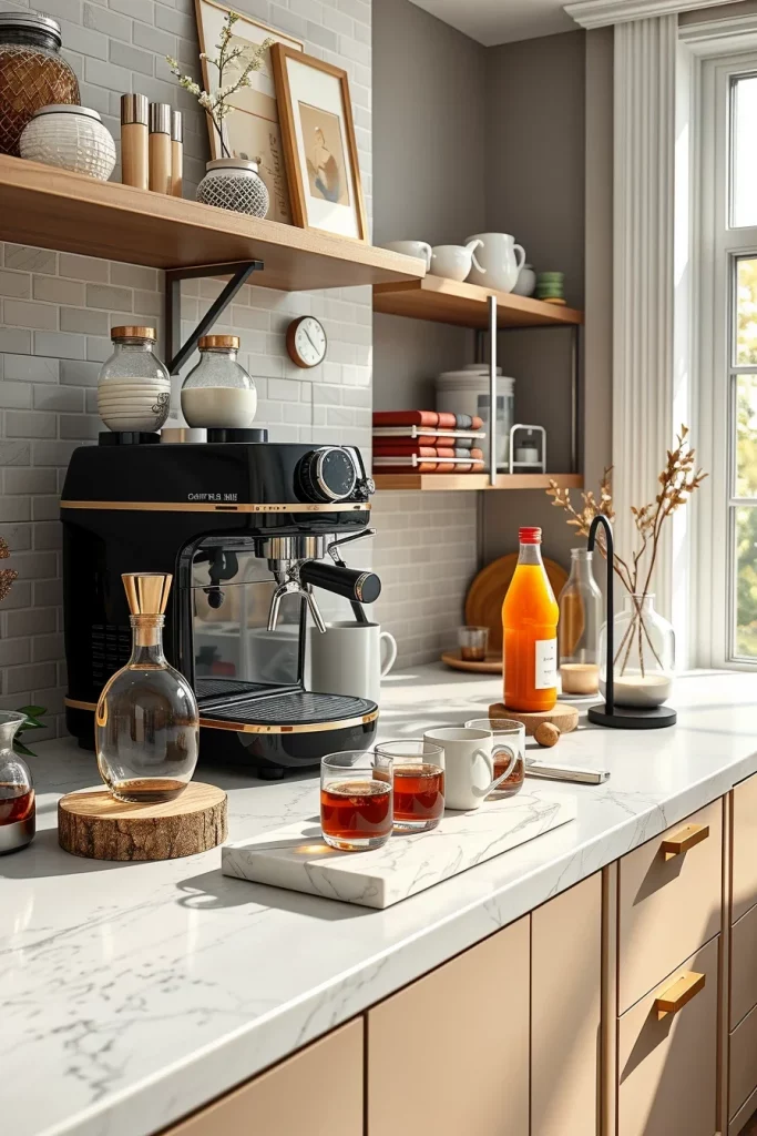45 Kitchen Coffee Bar Styling Ideas To Create A Beautiful And Functional Coffee Station