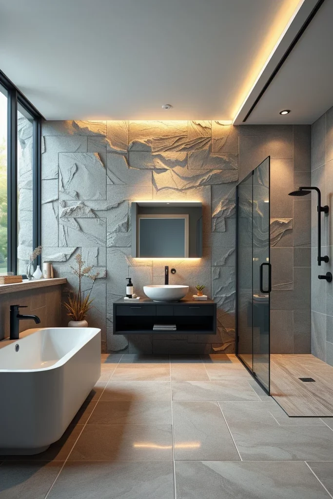 49 Minimalist Bathroom Decor With Texture Ideas For A Stylish Modern Space