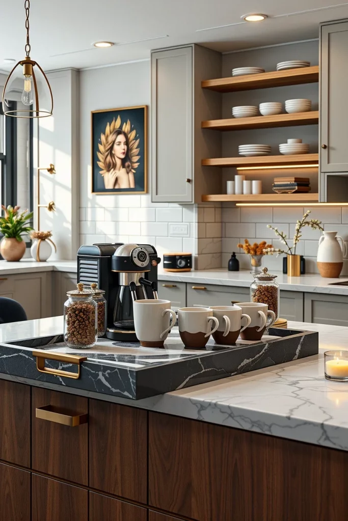45 Kitchen Coffee Bar Styling Ideas To Create A Beautiful And Functional Coffee Station