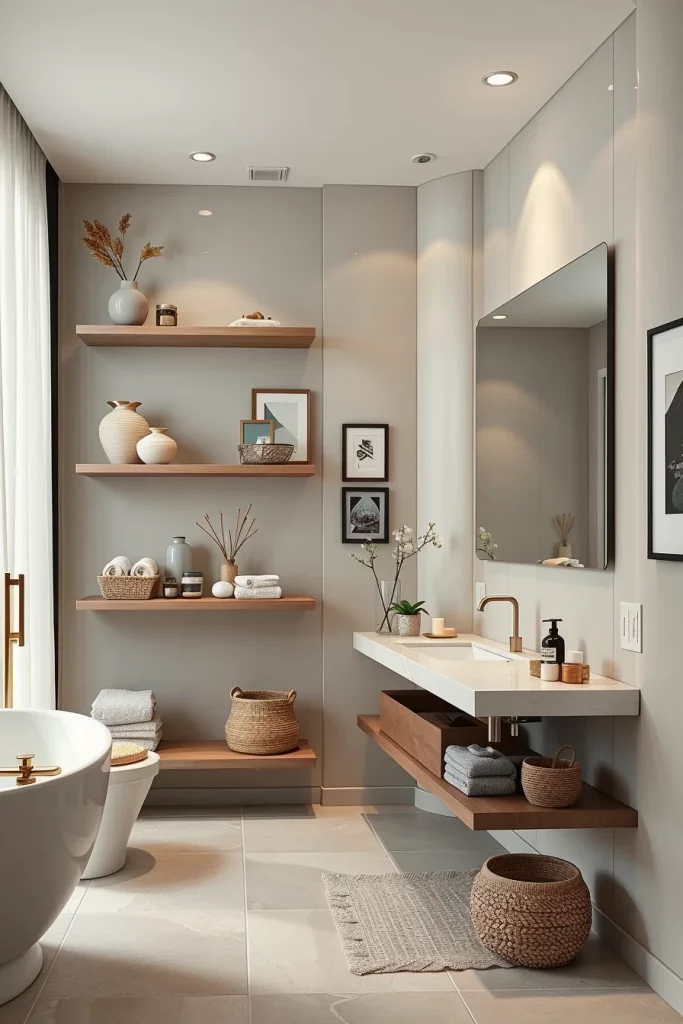 56 Bathroom Shelf Organization And Styling Ideas For A Beautiful And Organized Space